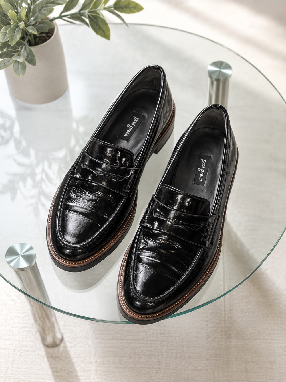 Paul Green Black Patent Leather Penny Loafers Women’s